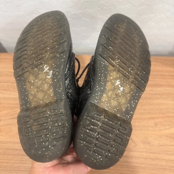 Dr. Martens Boots Kids 3 1460 J Cosmic Glitter Side Zip Combat Black Girls Zip - Picture 8 of 9